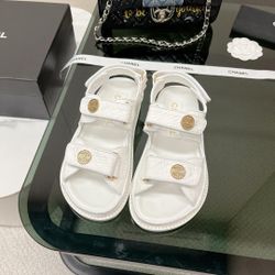 Chanel Dad Sandals Leather Size 8