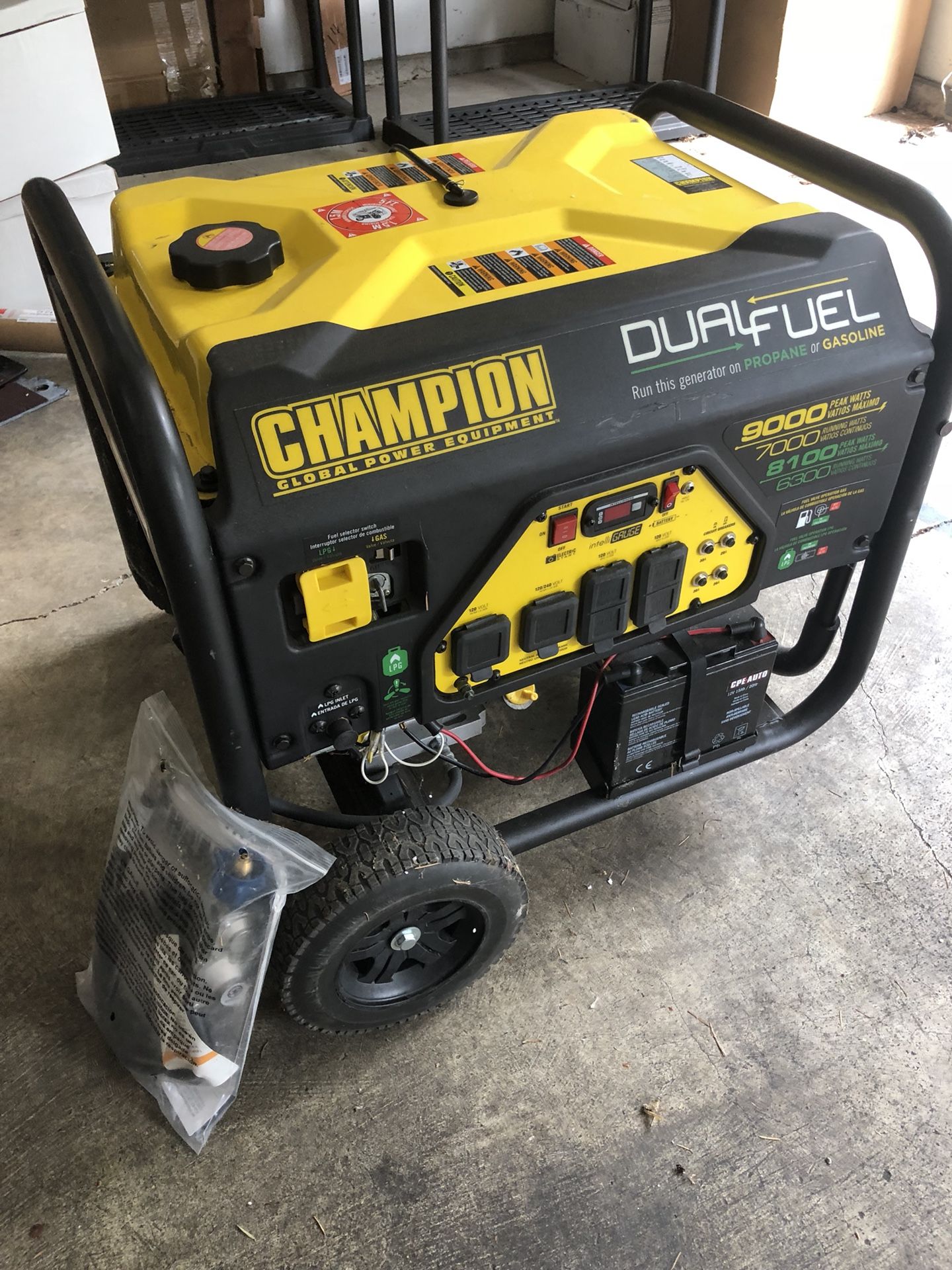 Champion 100155 Dual Fuel Generator 7000/9000