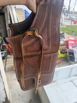 Leather Saddle Bags.