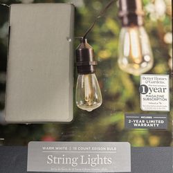 Solar, 16ft string lights with 15 count of Edison bulbs