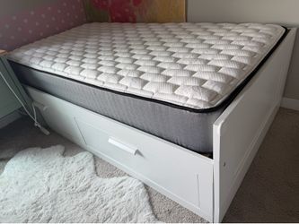 IKEA BRIMNES Twin Daybed with Mattress & 2 Storage Drawers