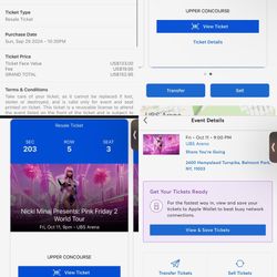 Two Nicki Minaj Tickets For UBS Arena Tonight In New York At 9