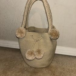 Camel Mini Tassel Bag - Braided Bucket Tote 