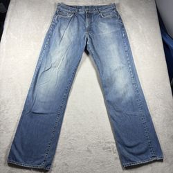 Vintage Lucky Brand Dungarees Jeans Mens 36x34 Blue Denim Relaxed USA Made #3181