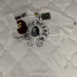Bape x chrome hearts white shirt