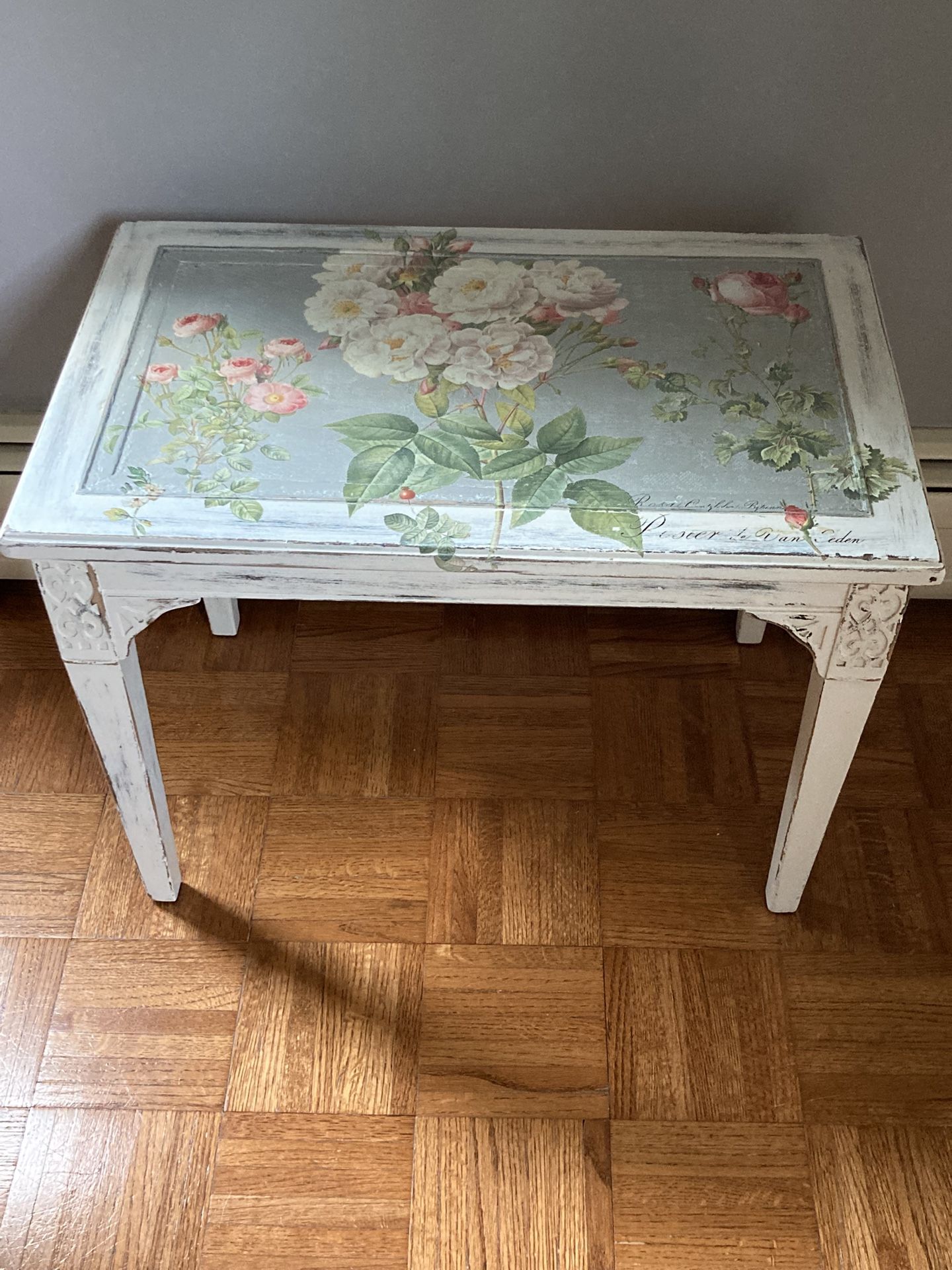 Vintage Floral Accent Table