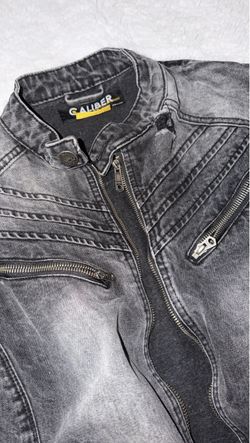 Caliber Gray Denim Moto Jacket