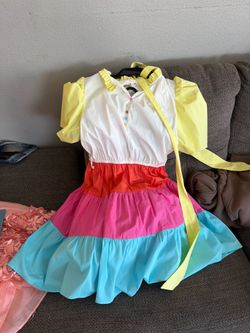 Colorful Dress with Yellow Sleeves