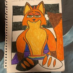 Zootopia Nick Wilde Pride Month Straight Allay Fan Drawing 