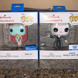 Sally And Jack Skellington Christmas Tree Ornament Set