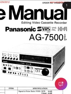 Panasonic AG7500 SVHS video editor