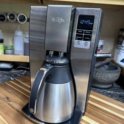 Mr. Coffee 10-Cup Programmable Coffee Maker, Insulated Thermal Carafe, Brew Strength Selection, Brew Now or Later, Stainless Steel
