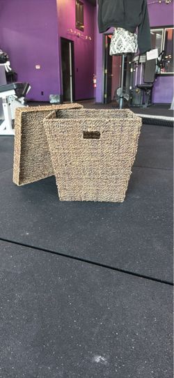 Woven Seagrass Storage Baskets Set of 2