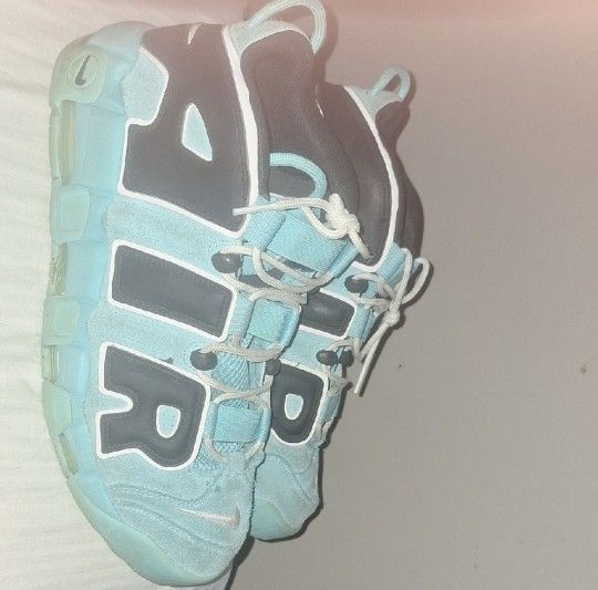 Size 13 Men's Nike Air More Uptempo Light Aqua 