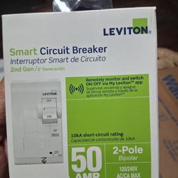 New Leviton LB250-STR Smart Circuit Breaker 50Amp 2nd Gen 