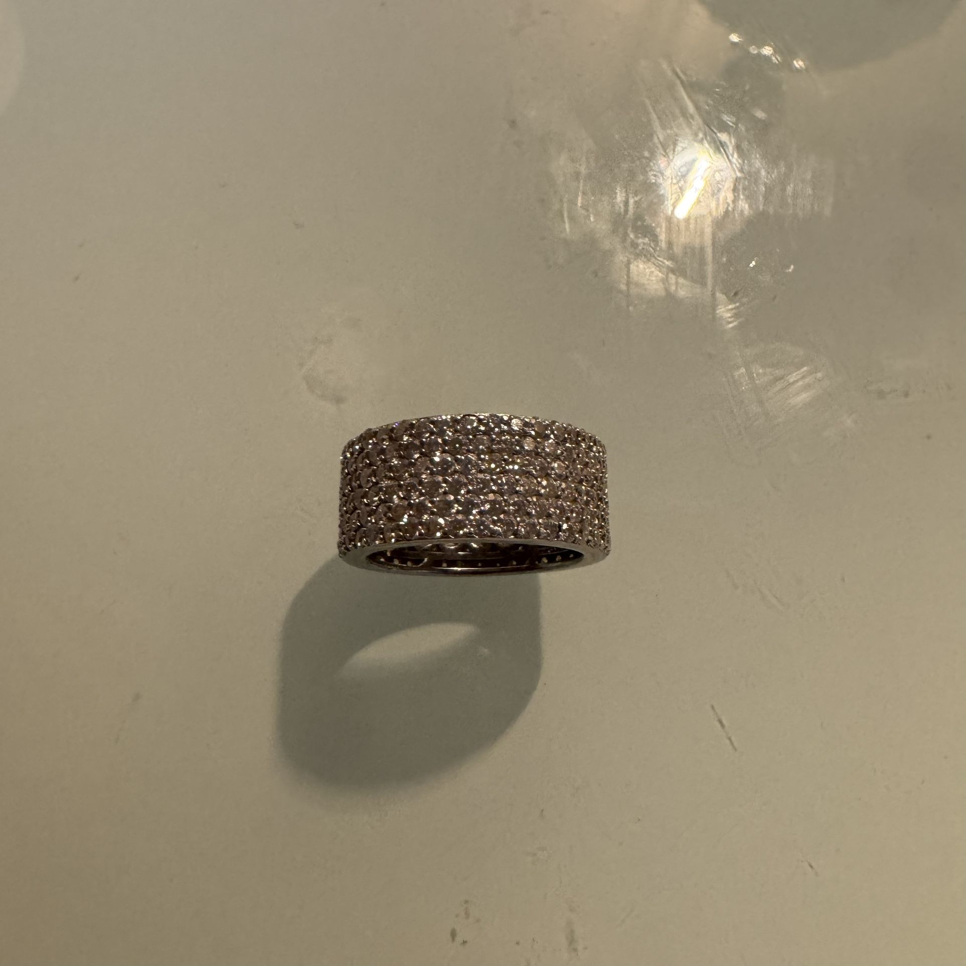 Moissanite Band Ring – 7 CTW, Size 8, 925 Sterling Silver
