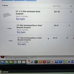 Elfa  shelves - Container Store