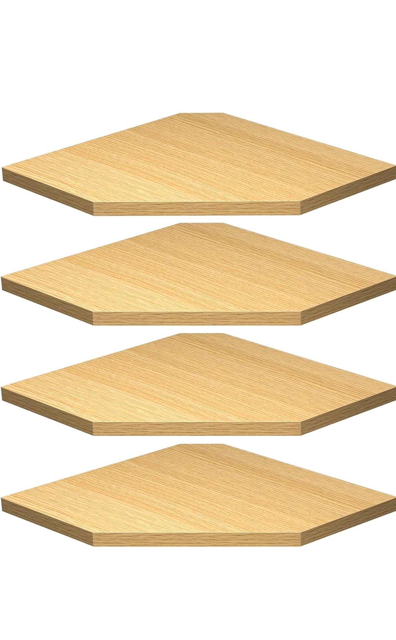 Corner Shelf Wall Mount, Corner Floating Shelves, Set Of 4 Corner Wall Shelf Organizer, Rustic Wood Wall Storage Display Shelves For Living Room Bedro