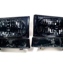 HEADLIGHTS FOR FOR 99-04 F250-F550 SUPERDUTY SMOKED