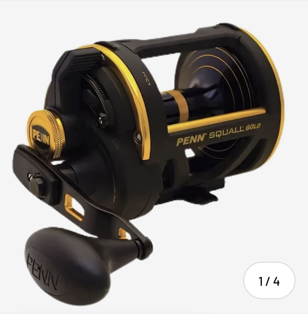New Penn Squall 60LD With 7’ 30-50 Lb Trolling Roller Rod.