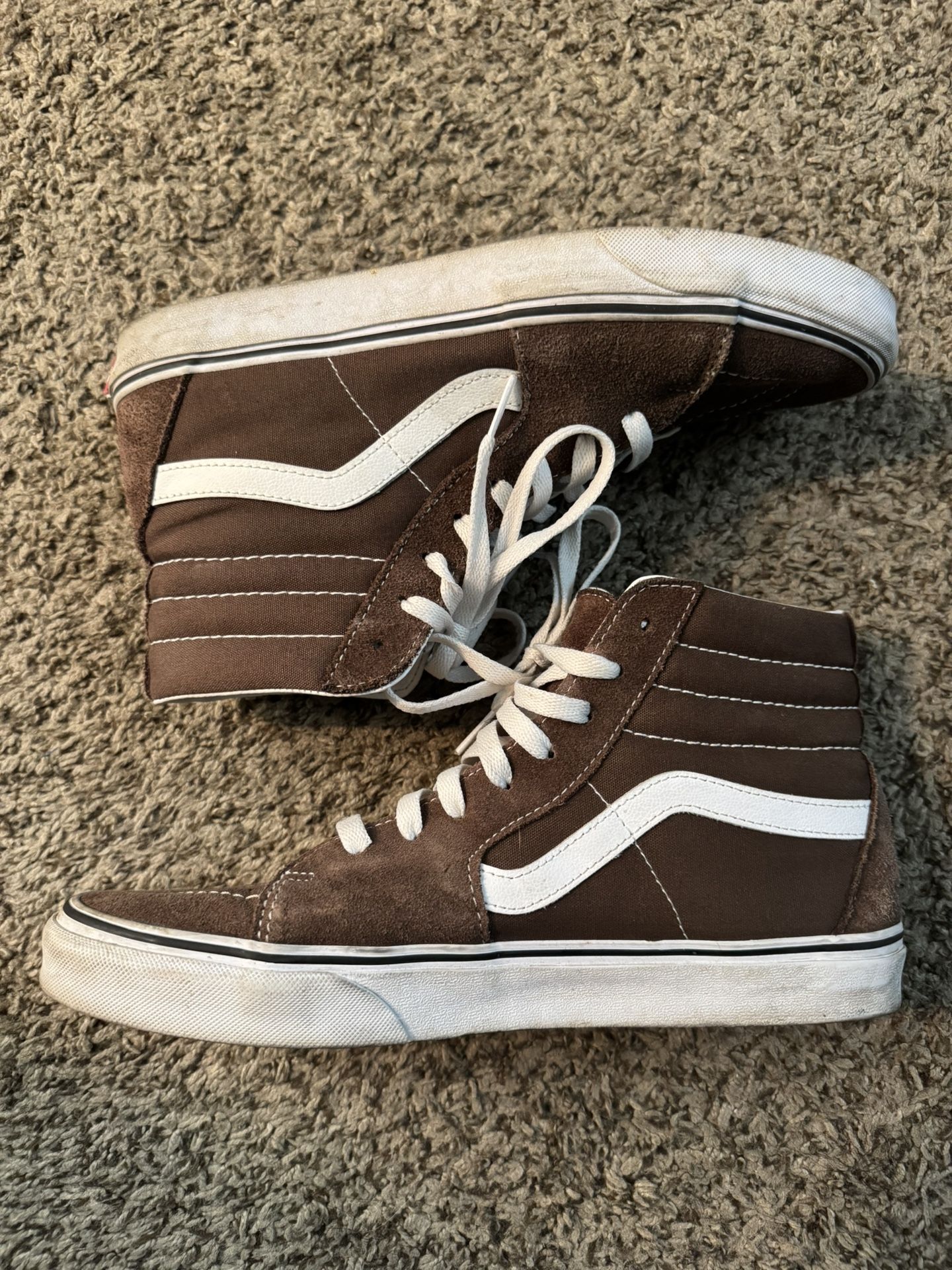 Vans brown and white shoes
