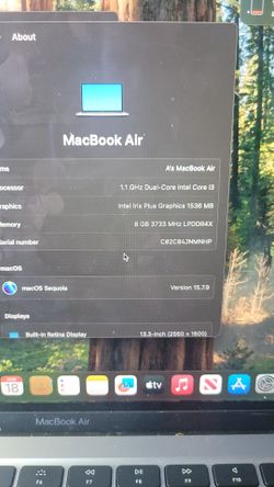 MacBook Air 2020 with charger