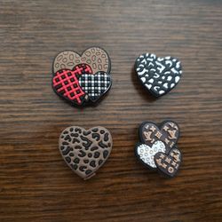 Lot Of 4 Heart Shoe Charms 