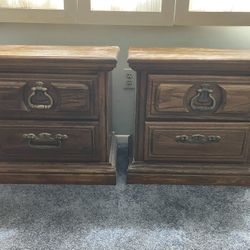 American Drew Oak Nightstands