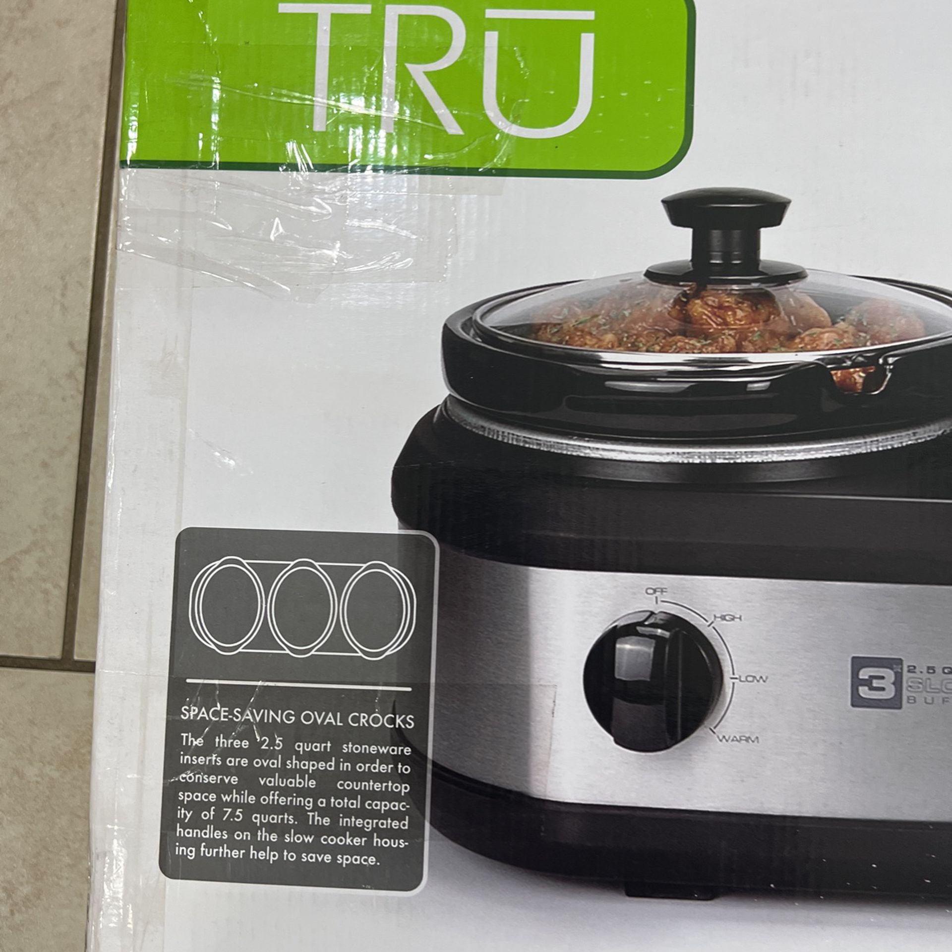 TRU 2.5 Qt. Double Crock Slow Cooker