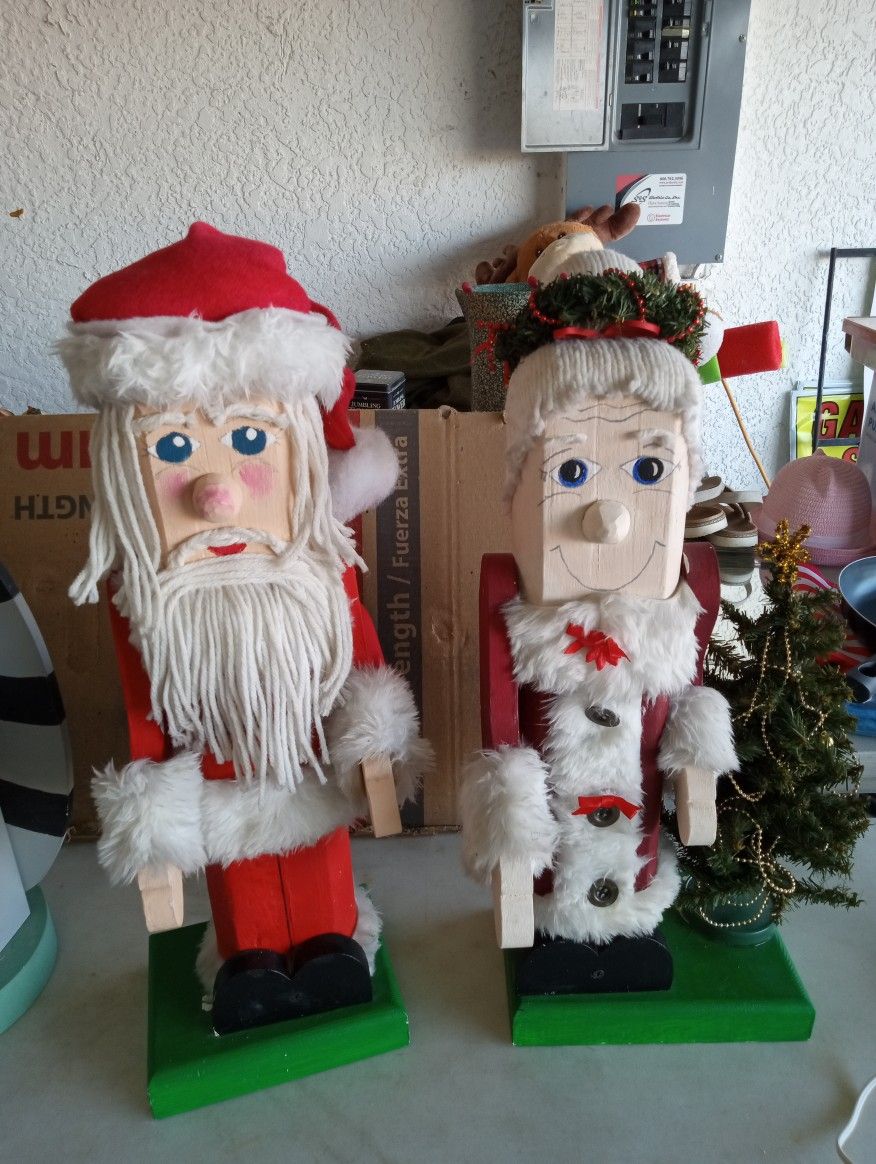 Vintage ,Large , Handcrafted & Painted Wooden Figures. Old! Selling Very Cheap! $10 Each. Will Take Offer For All 18