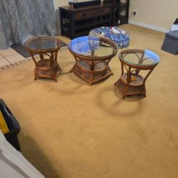 Rattan Coffee And End Tables 