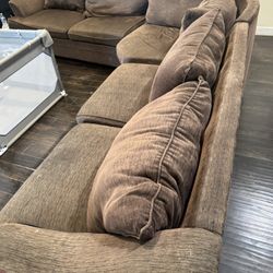 3pcs- Brown Couches L-Shape