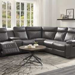 50% SALE 3 Piece Reclining Leather Sectional