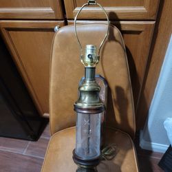 Vintage Cylinder Globe Bottle Lamp Etched Glass Antique Lamp Sconce
