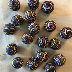 Ancient 22mm Pelangi Jatim Glass Beads 