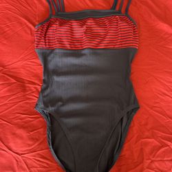 Nautica Bathing Red/Blue Tank Top One Piece Bodysuit Size 10