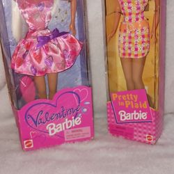 1997 Speciall Edition Valentie Barbie & 1998 Pretty In Plaid Barbie