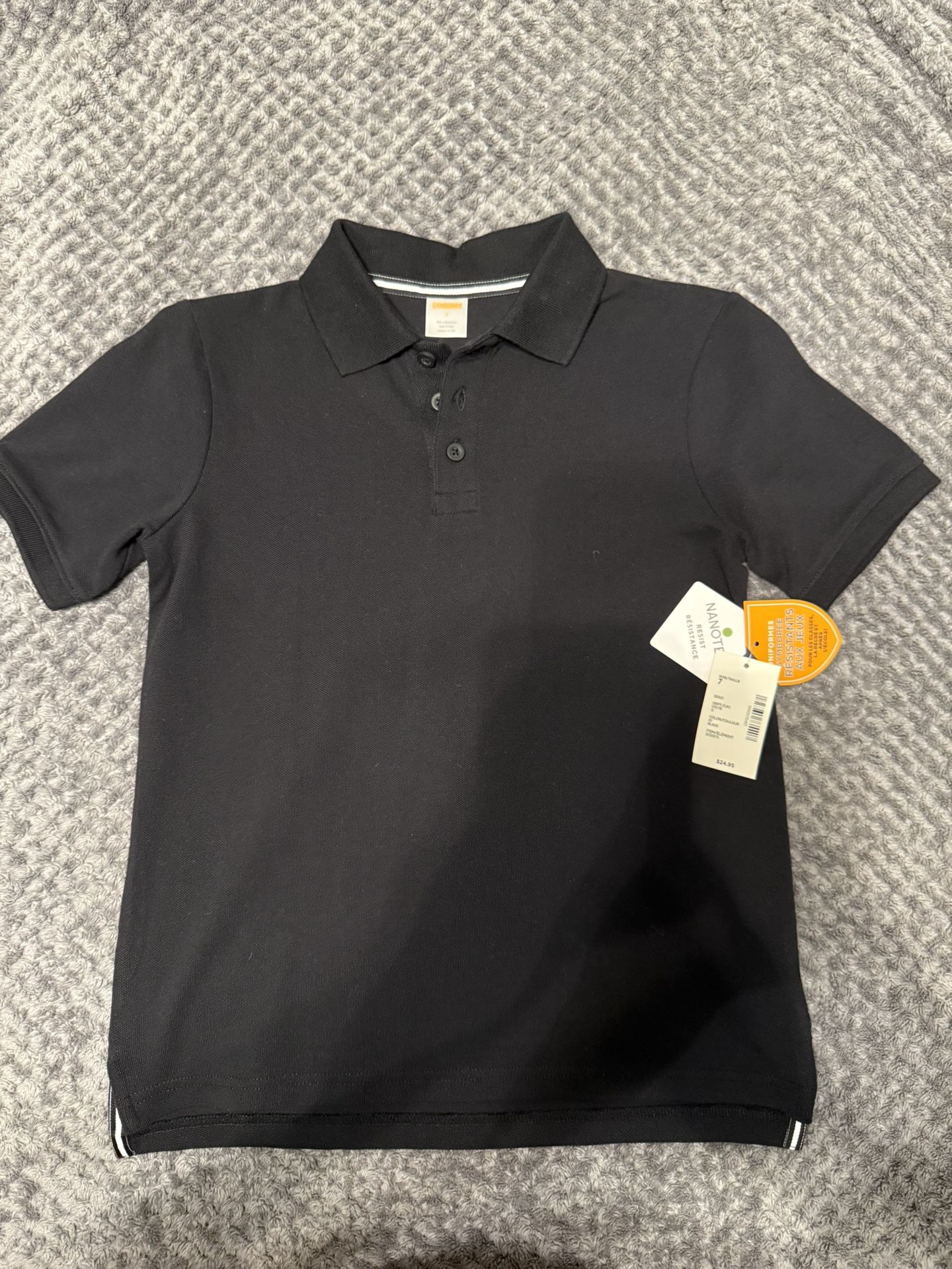 NEW Gymboree Boys' Short Sleeve Polo Shirt Uniform, Black, Size 7