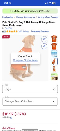 Bears jersey for your pet