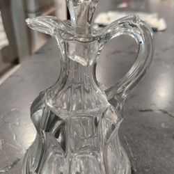 VINTAGE  Handblown Glass Cruet 8"