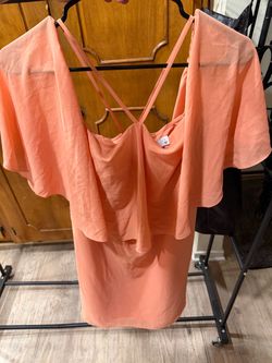 Ali & Jay Bougainville A Bliss Coral Cold-Shoulder Dress – Size L – NWT