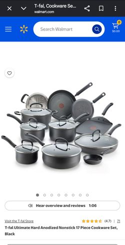T-FAL 17 peice non stick pot and pan set $$$120$$$
