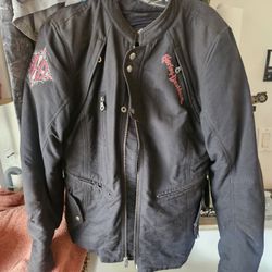Harley Davidson Motorcycle jacket heavy cotton twill motorcycle jacket. Size Medium. 