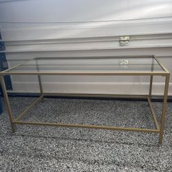 Rectangle Coffee Table Glass Metal Frame Brand New 