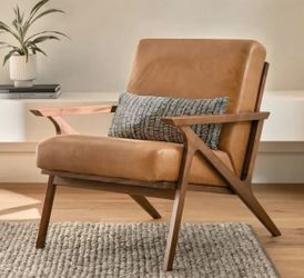 Article Otio Toscana Tan Walnut Lounge Chair (in box) ❤️
