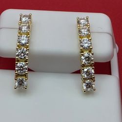 ✨ Moissanite Tennis Drop Earrings | 14K Gold Vermeil Over Solid 925 ✨