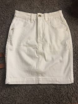 White Denim Skirt
