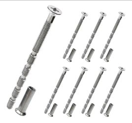 BlingKingdom 8 Sets M4 Bolt Connecting Screws and Sleeves, Stainless Steel Adjustable Length Long Screw Door Handle Fixers for Hollow Door Handles Kno