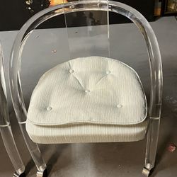 / Post Modern  Pair Of Charles Hollis Jones Lucite Hills Chairs 