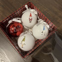 Rae Dunn Glass Christmas Ornaments